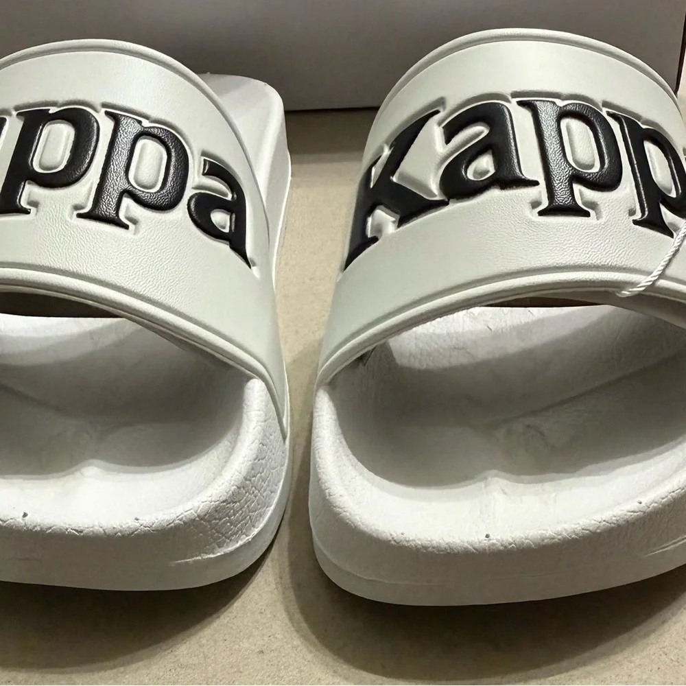 Kappa White Slides with Black Logo NWT Unisex